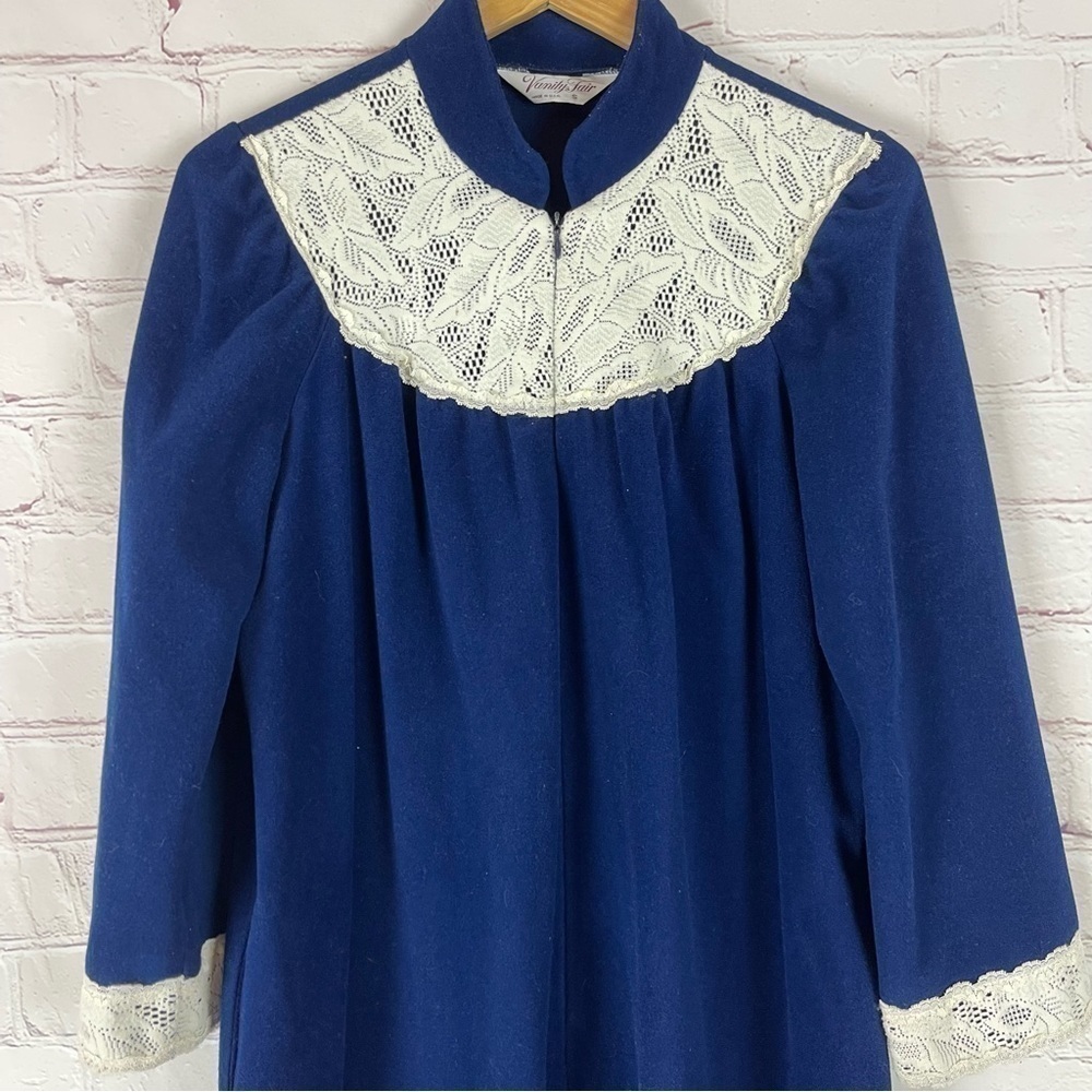 vintage velvet fleece robe nightgown grandma core grandmacore lace Bridgerton - Picture 1 of 12